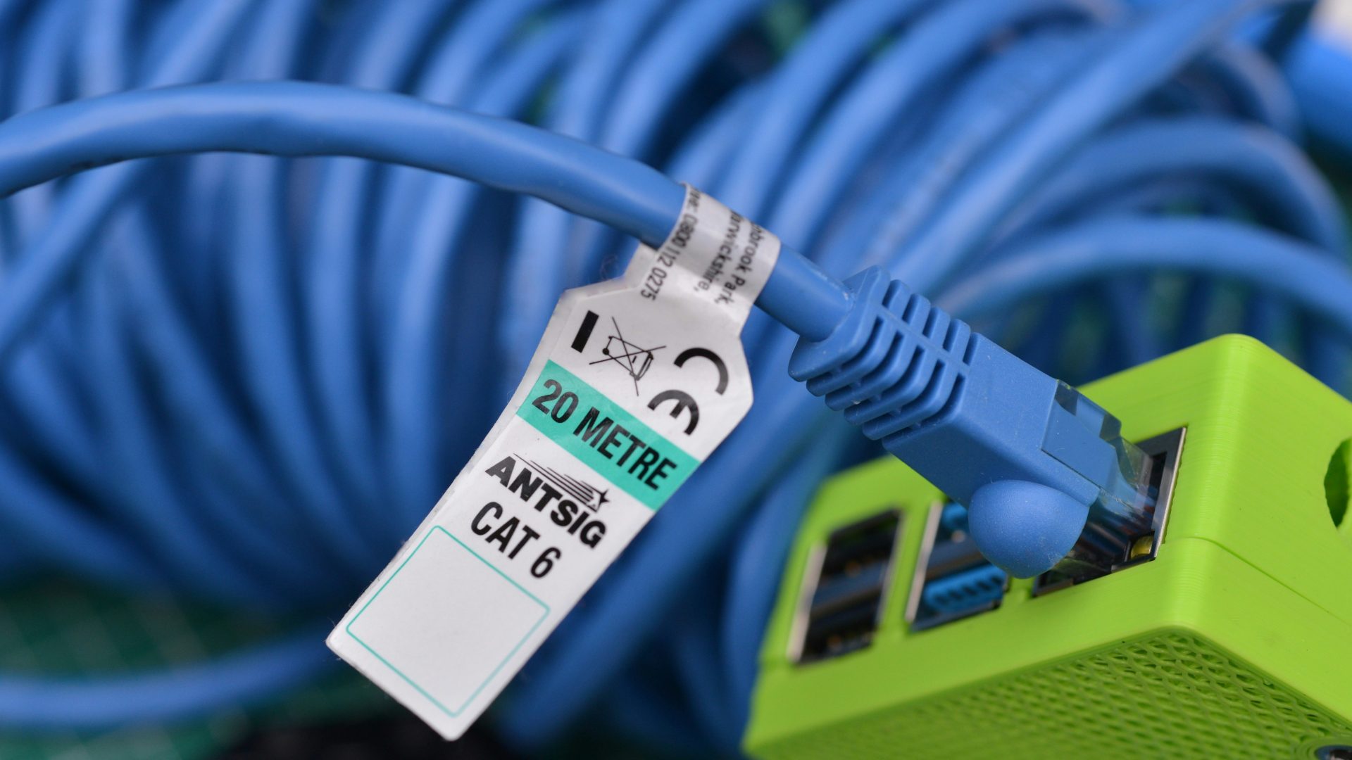 Ethernet-Kabel mit Etikett